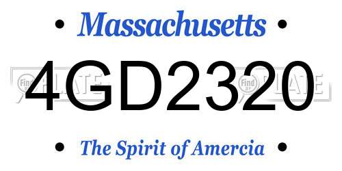 4GD2320 Massachusetts License Plate