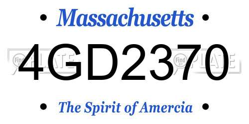4GD2370 Massachusetts License Plate