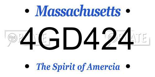 4GD424 Massachusetts License Plate
