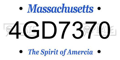 4GD7370 Massachusetts License Plate