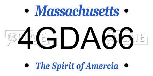 4GDA66 Massachusetts License Plate