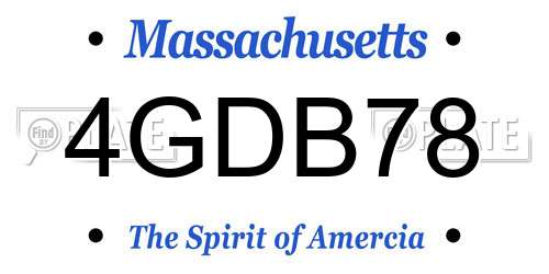 4GDB78 Massachusetts License Plate