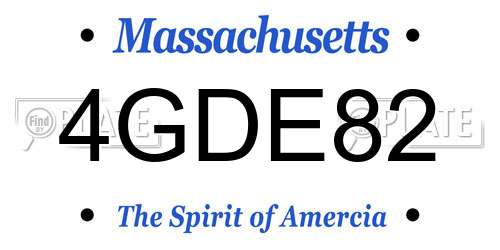 4GDE82 Massachusetts License Plate