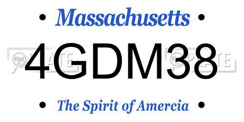 4GDM38 Massachusetts License Plate
