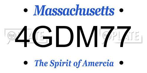 4GDM77 Massachusetts License Plate