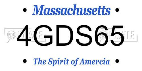 4GDS65 Massachusetts License Plate