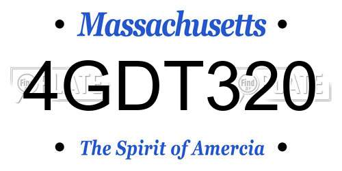 4GDT320 Massachusetts License Plate