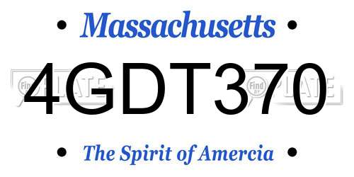 4GDT370 Massachusetts License Plate