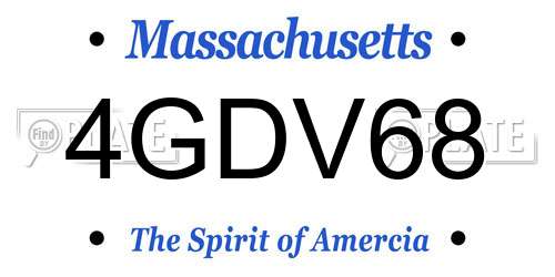 4GDV68 Massachusetts License Plate