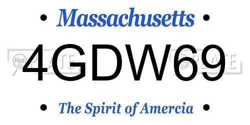 4GDW69 Massachusetts License Plate