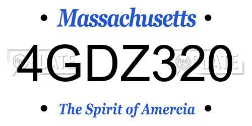 4GDZ320 Massachusetts License Plate