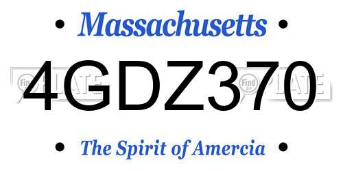4GDZ370 Massachusetts License Plate