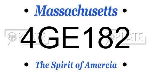 4GE182 Massachusetts License Plate
