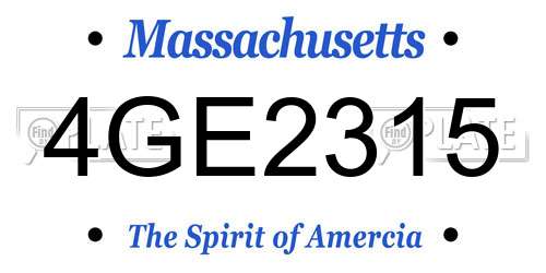 4GE2315 Massachusetts License Plate