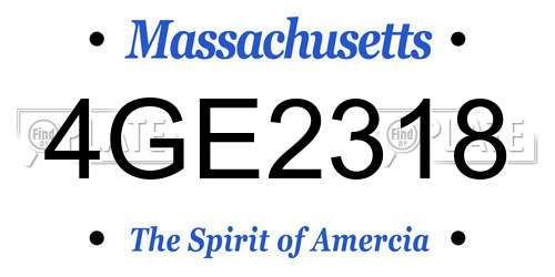 4GE2318 Massachusetts License Plate