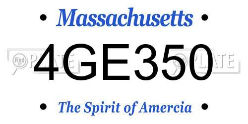 4GE350 Massachusetts License Plate