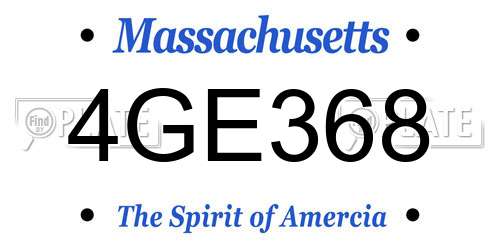 4GE368 Massachusetts License Plate