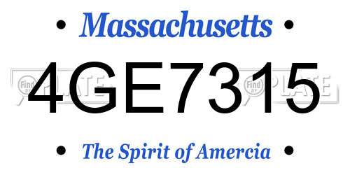 4GE7315 Massachusetts License Plate