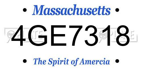 4GE7318 Massachusetts License Plate