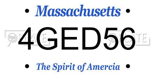 4GED56 Massachusetts License Plate