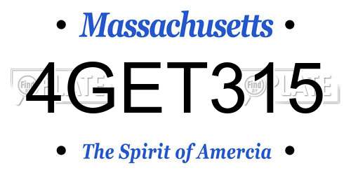 4GET315 Massachusetts License Plate