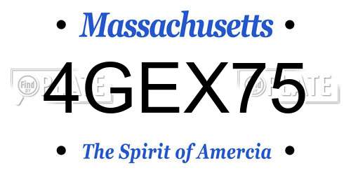 4GEX75 Massachusetts License Plate