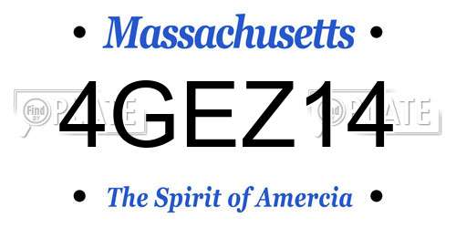 4GEZ14 Massachusetts License Plate