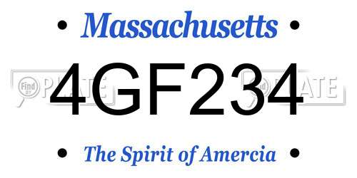 4GF234 Massachusetts License Plate
