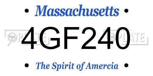 4GF240 Massachusetts License Plate