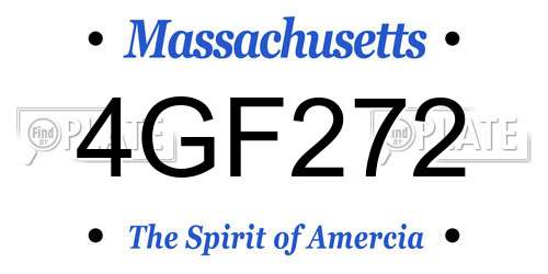 4GF272 Massachusetts License Plate