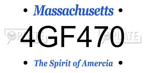 4GF470 Massachusetts License Plate