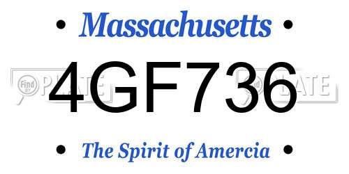 4GF736 Massachusetts License Plate