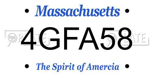 4GFA58 Massachusetts License Plate