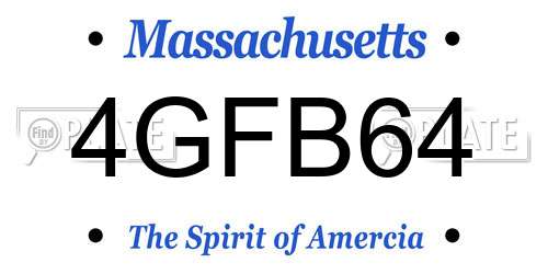 4GFB64 Massachusetts License Plate