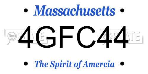 4GFC44 Massachusetts License Plate