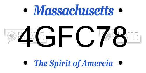 4GFC78 Massachusetts License Plate