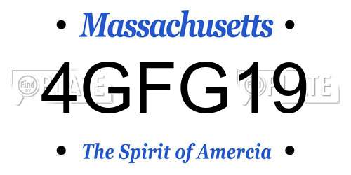 4GFG19 Massachusetts License Plate