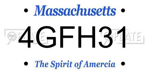 4GFH31 Massachusetts License Plate