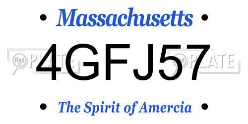 4GFJ57 Massachusetts License Plate