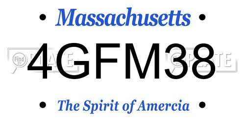 4GFM38 Massachusetts License Plate