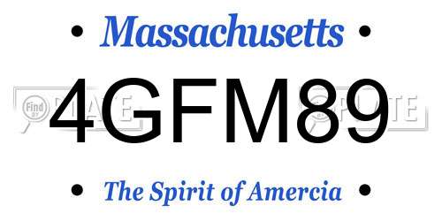 4GFM89 Massachusetts License Plate