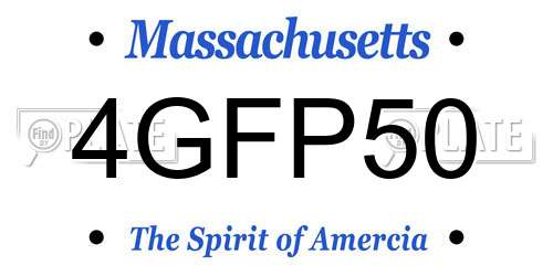 4GFP50 Massachusetts License Plate