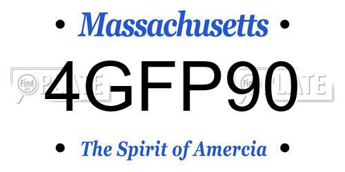 4GFP90 Massachusetts License Plate