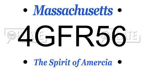 4GFR56 Massachusetts License Plate