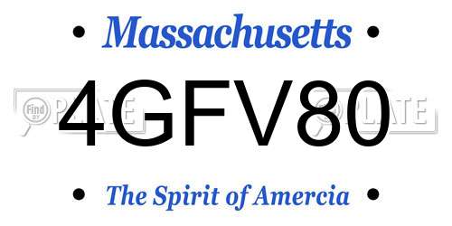 4GFV80 Massachusetts License Plate