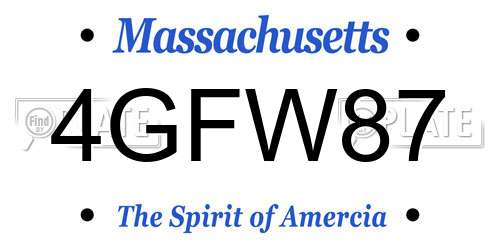 4GFW87 Massachusetts License Plate