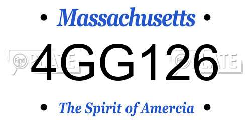 4GG126 Massachusetts License Plate