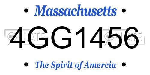 4GG1456 Massachusetts License Plate