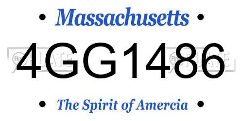 4GG1486 Massachusetts License Plate