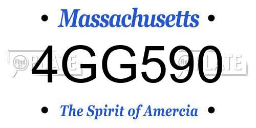 4GG590 Massachusetts License Plate